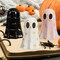Ghost Halloween Decor, Ceramic Halloween Ghost Decorations Indoor, Ghost Decor with Witch Hat for Fall Halloween Home Decor